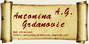 Antonina Grdanović vizit kartica